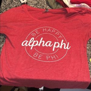 Red be happy be alpha phi shirt